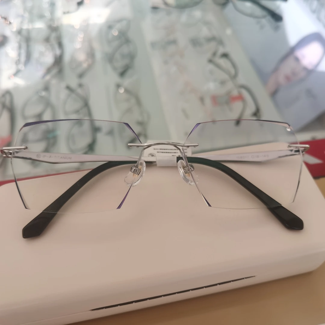 无框眼镜变色墨镜可配近视眼镜男钛超轻度定制散光防蓝光九98035