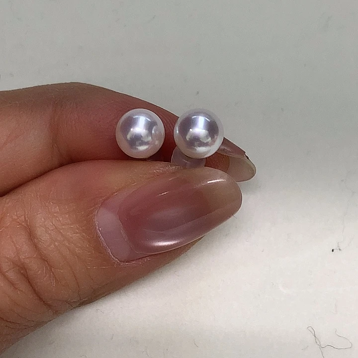 用***4耳钉7-7.518K金镶嵌海水珍珠