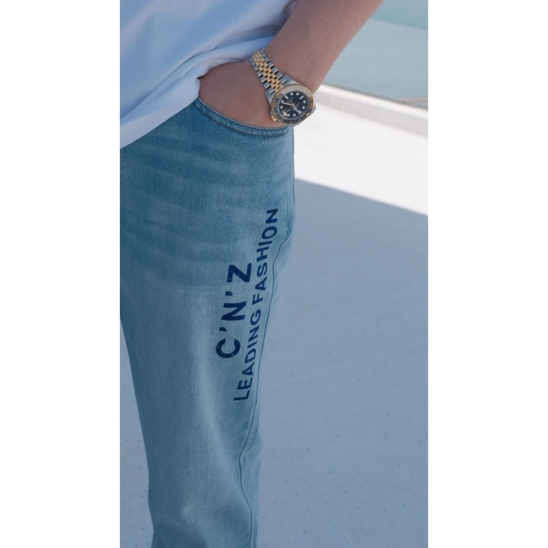 CNZ奢品-2025夏季新款休闲时尚男士直筒牛仔裤-7676