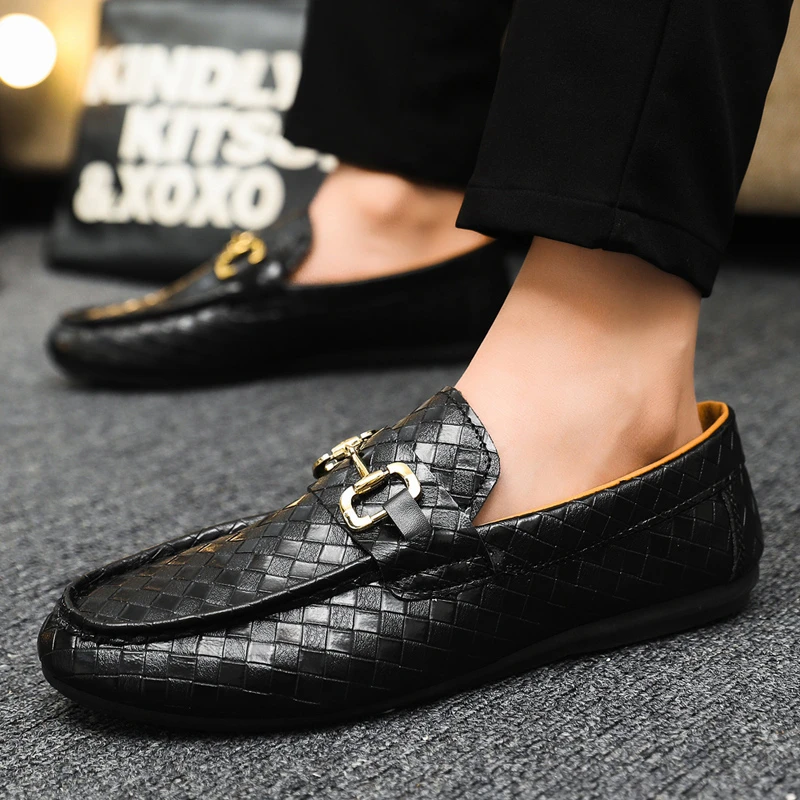 男士休闲豆豆鞋夏季透气百搭休闲英伦风小皮鞋男时尚潮流网红爆款