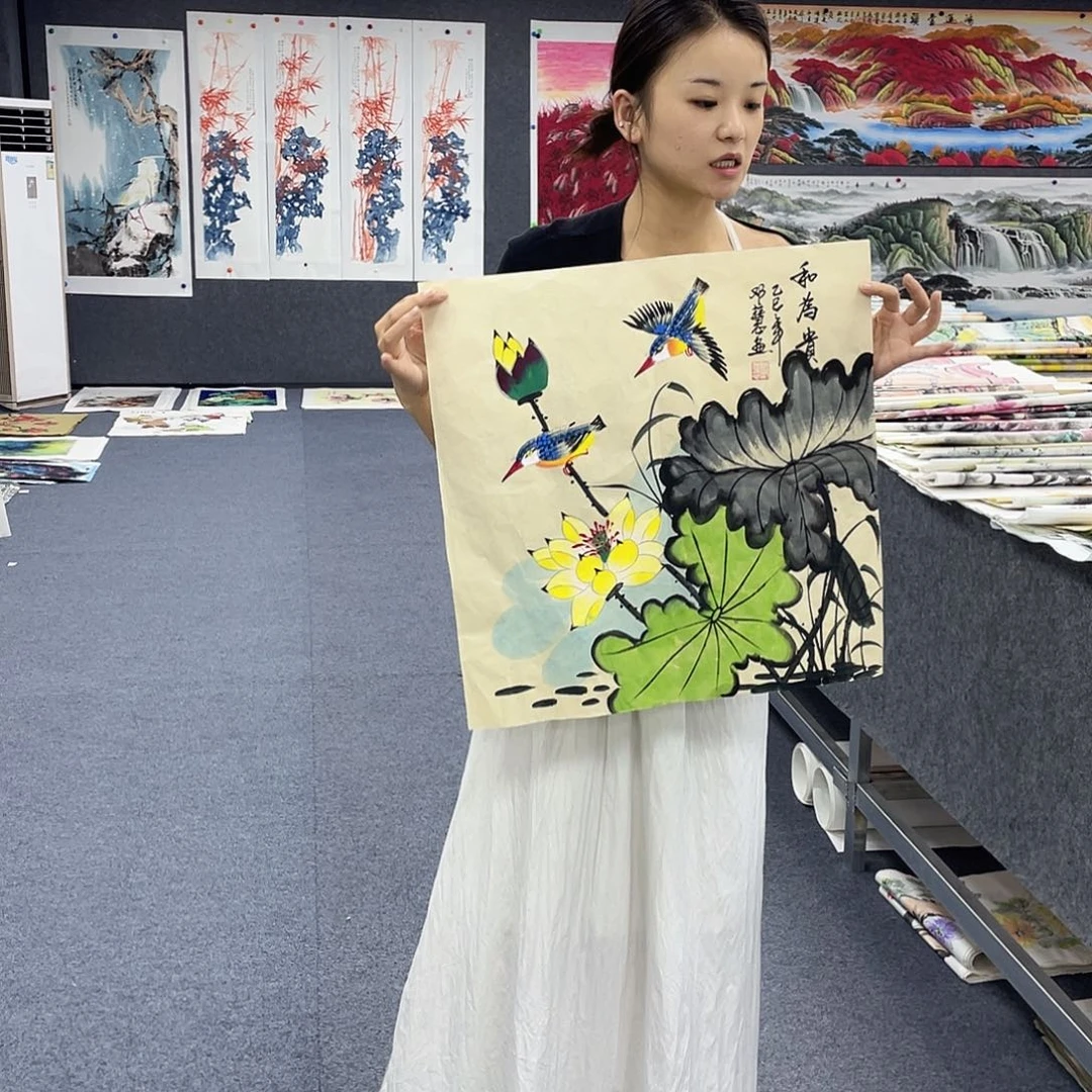 国画作品小姐姐放漏…