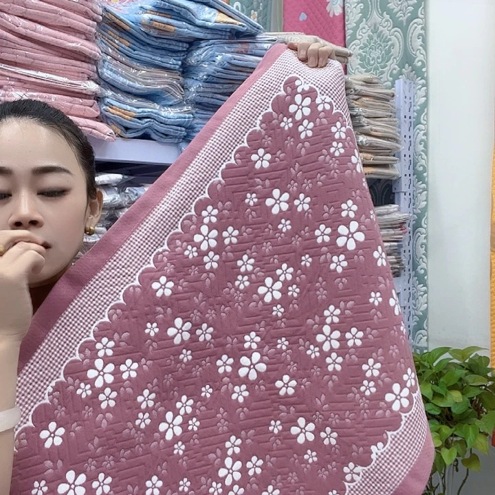 棉豆沙色雪花纯棉