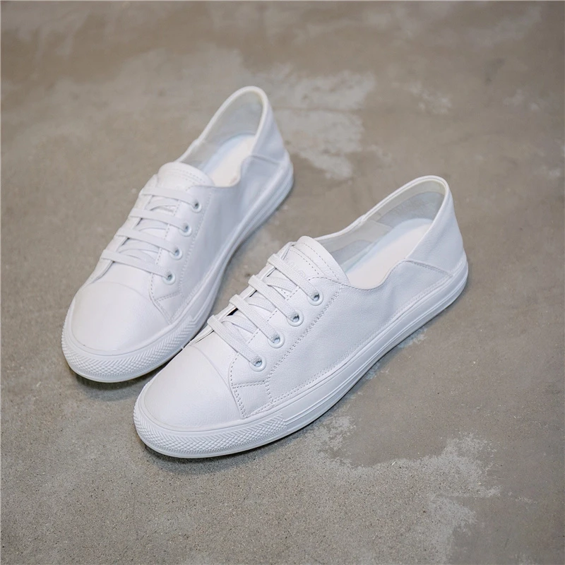 头层牛皮真皮平底夏季小白鞋女薄款浅口透气品牌类似款品牌类似款