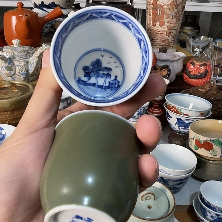 瓷片一对杯子好看的哦