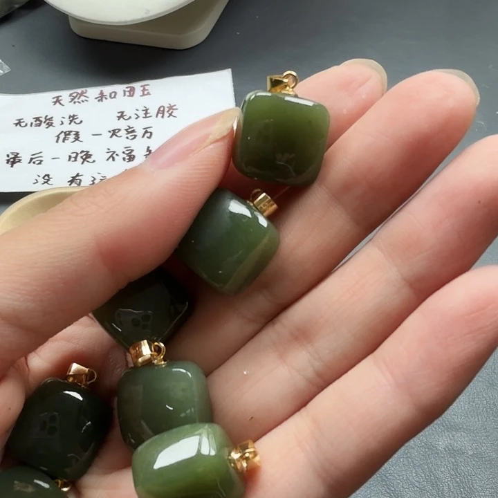 和田玉银S925镶嵌颈饰15