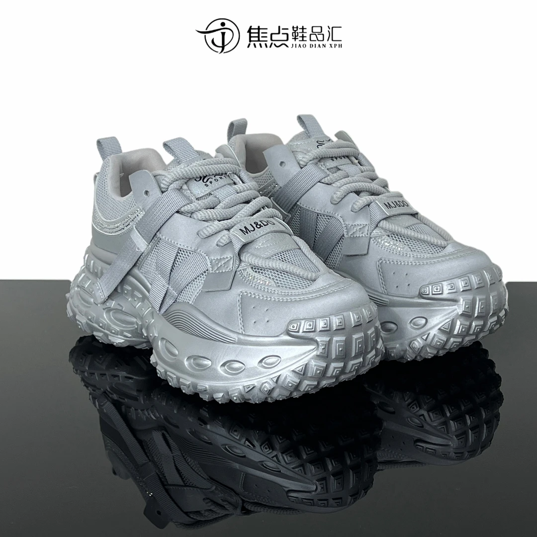 木子李透网透气厚底增高老爹鞋春季时尚休闲舒适不累脚运动鞋6137