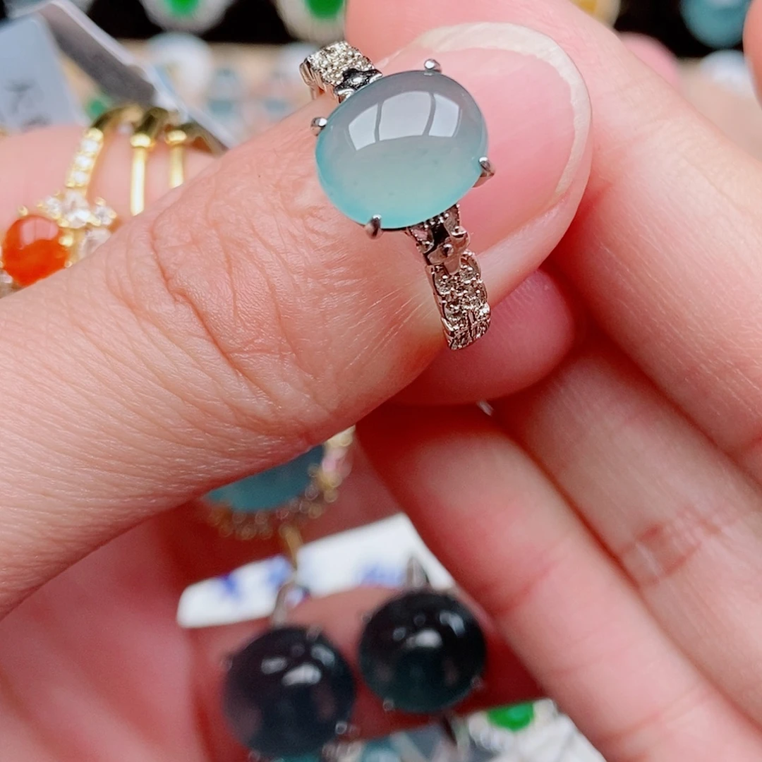 翡翠银S925镶嵌戒指