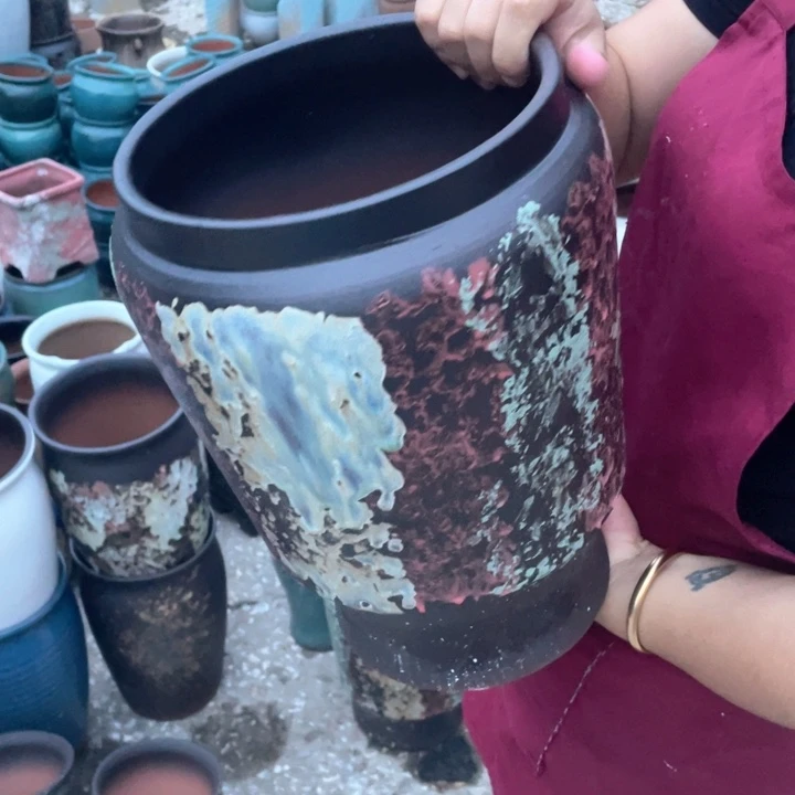 紫砂花盆口20高34正品正品