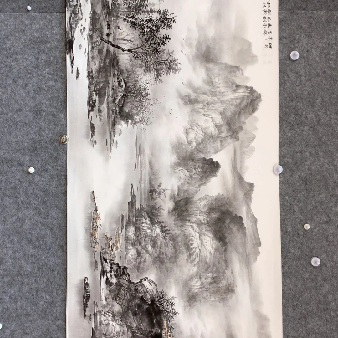 用***东国画山水作品写意