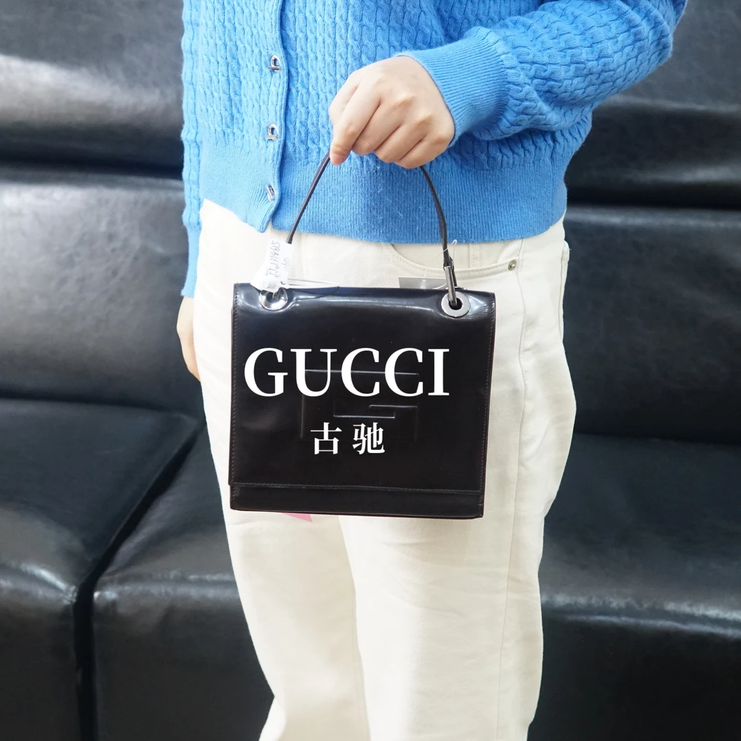 95新 GUCCI/古驰 黑色手提包/FYJJ01318615/8615
