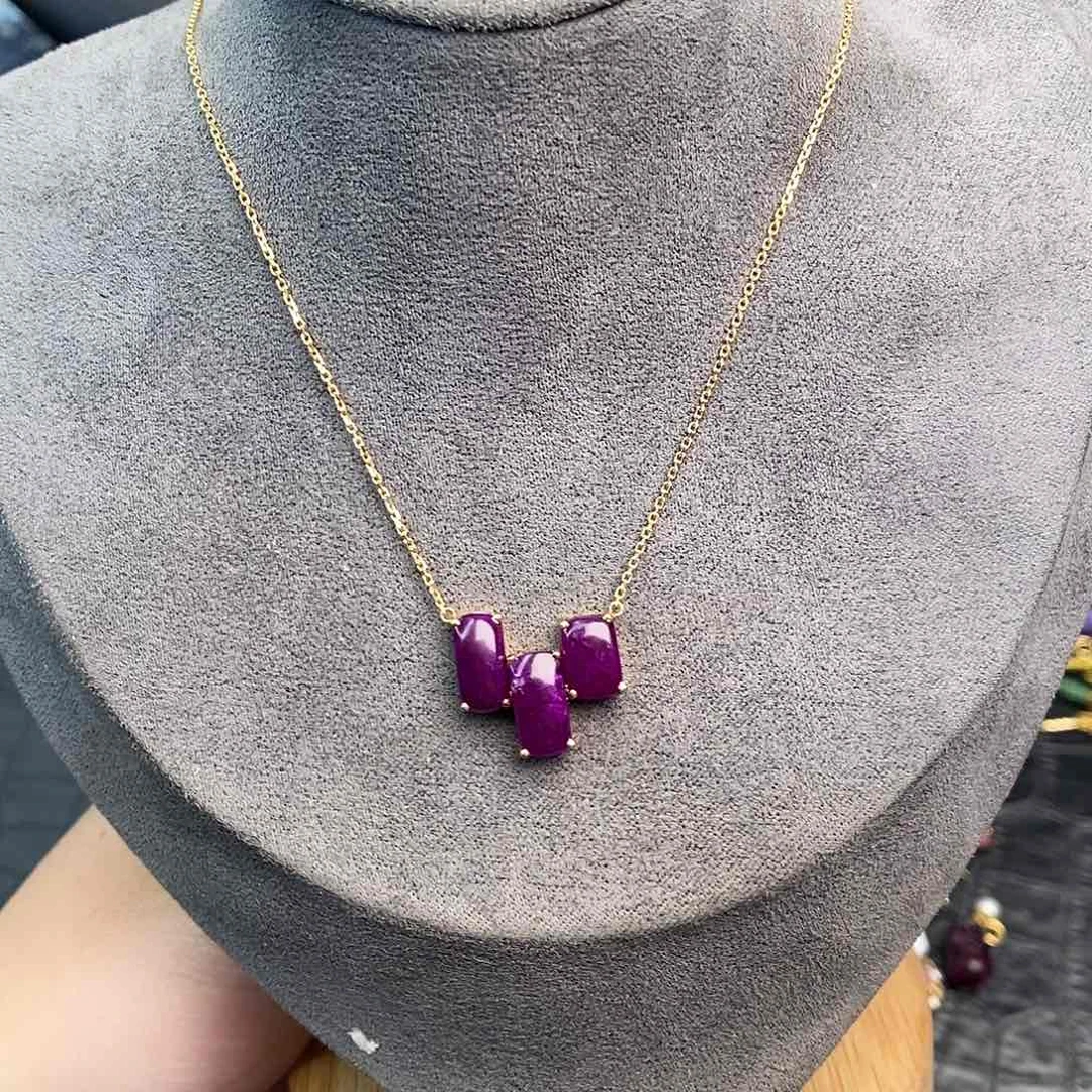 苏纪石（舒俱来）项链18K金镶嵌