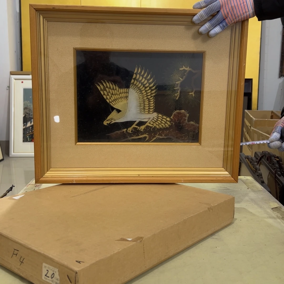 老***客绘画屏风框画茶空间设计