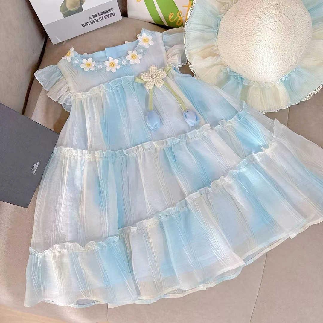 韩国童装女童连衣裙夏装2025儿童吊带裙子新款女孩夏天背心无袖裙