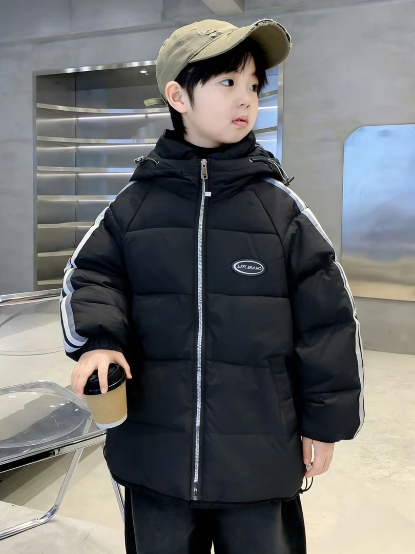 201261童装男童棉衣外套2025冬韩版洋气潮酷时尚加棉加厚棉服外套