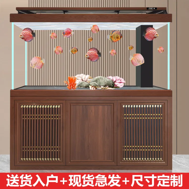 鱼缸客厅2025新款龙鱼缸底过滤森轻奢至臻鱼缸客厅大型家用屏风