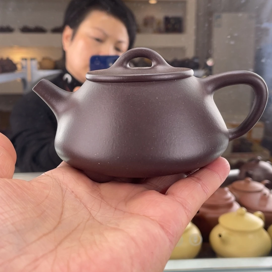 茶壶紫砂大水潭底槽清全手工平盖石瓢200cc