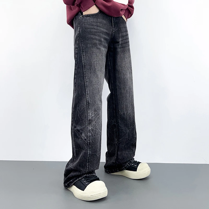 推荐黑色牛仔裤男款春秋美式潮牌爆款2025新款宽松直筒休闲长裤子