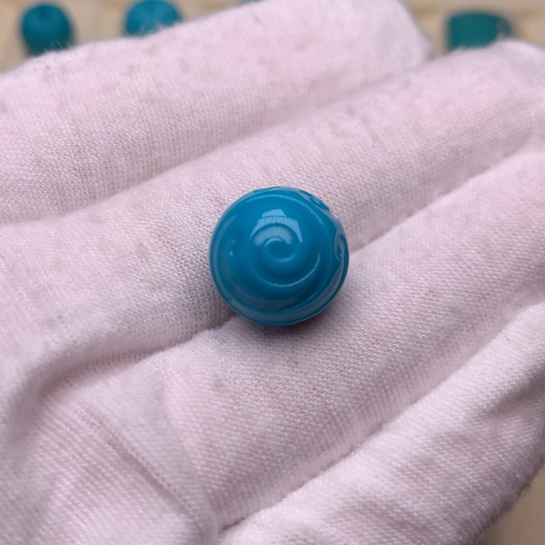 绿松石未镶嵌绿松石博古球13.4