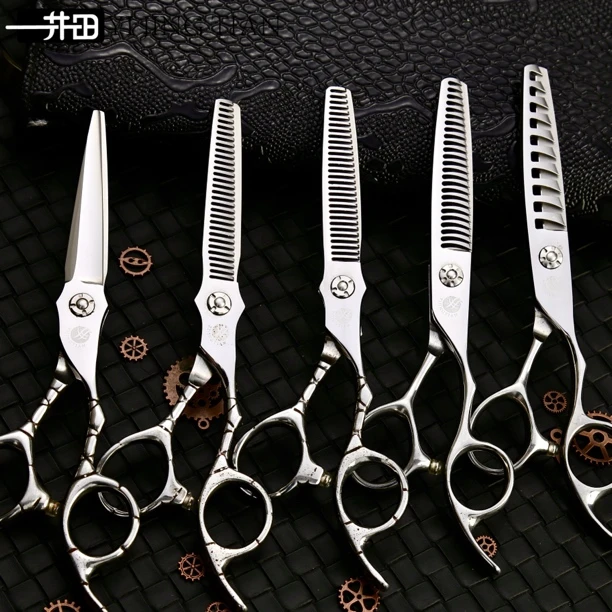 一井田6寸（武士系列）平剪 牙剪 无痕 V齿 鹿齿 鱼骨发型师美发剪