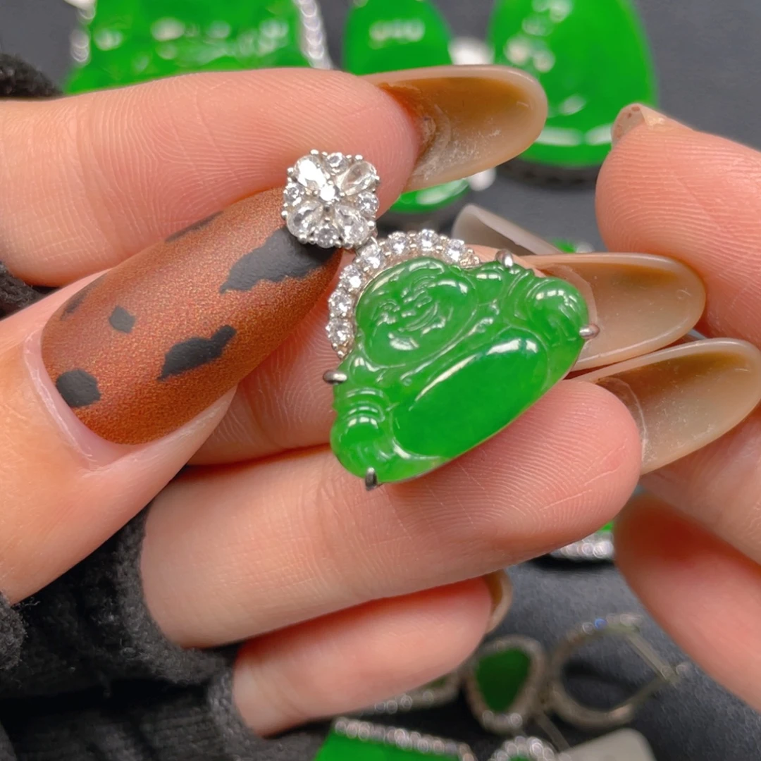 翡翠银S925镶嵌吊坠(不含链)