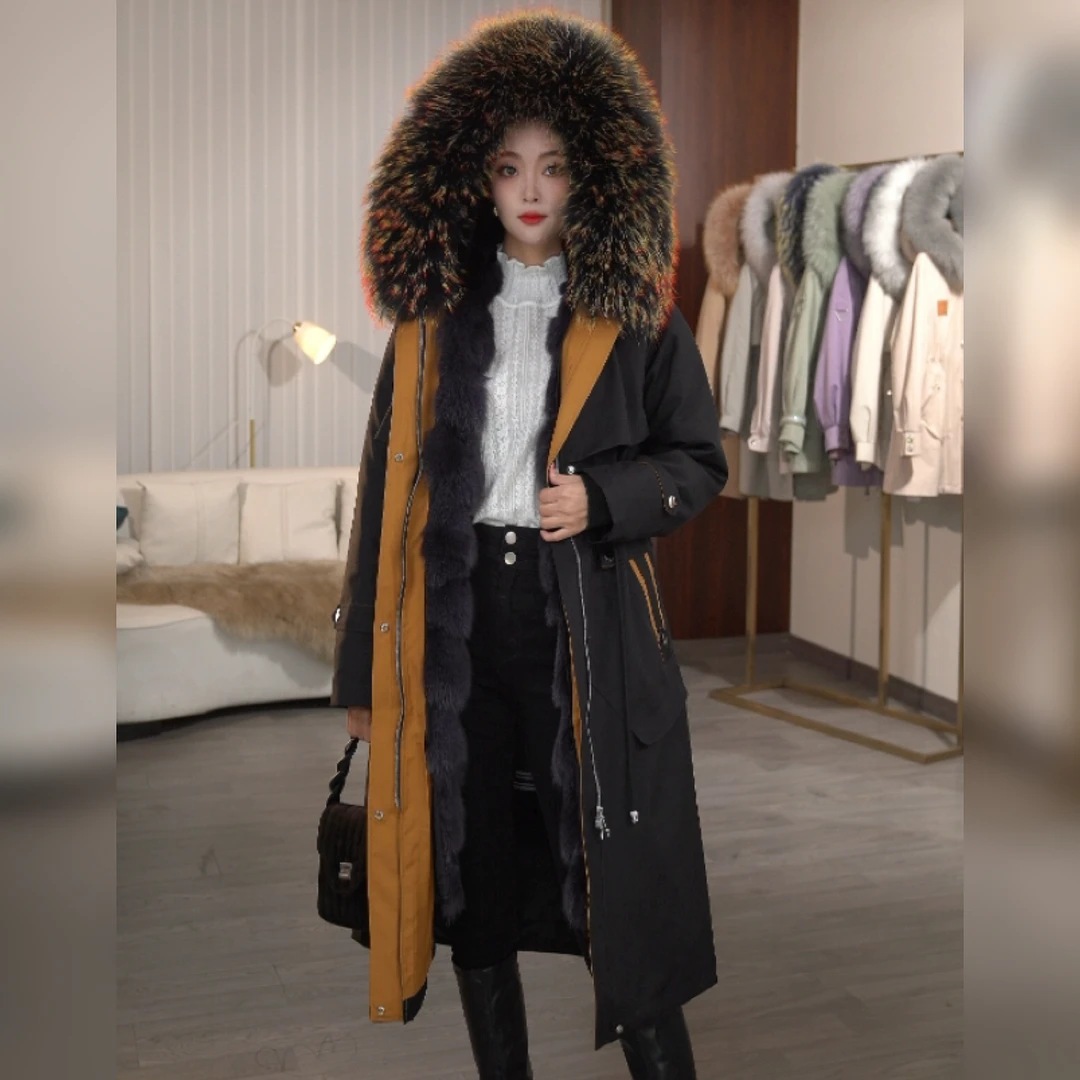 【长相思狐狸门襟】新款时尚可以拆卸大毛领派克服