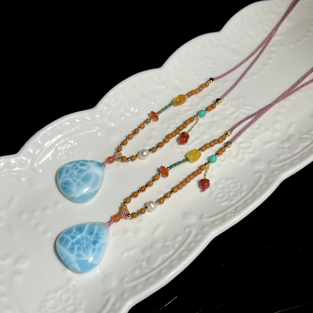 【大鱼甄选】水滴海纹石吊坠WW16多样性发其一背面微微杂质介意勿拍