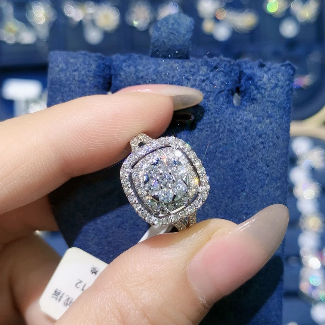 【闪购商品】铂Pt900镶嵌戒托钻石