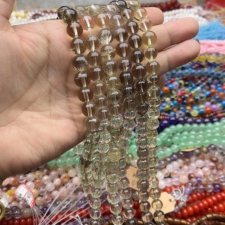 玛瑙/玉髓珠宝半成品未镶嵌j***a一条10左右茶晶