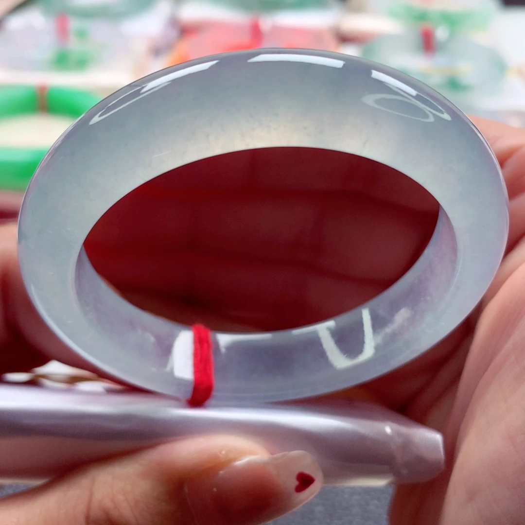 翡翠手镯未镶嵌师妹一步到位冰玻种蓝钢（1号）