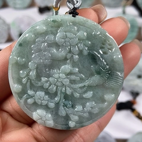 翡翠颈饰未镶嵌鸟语花香喜上眉梢福利