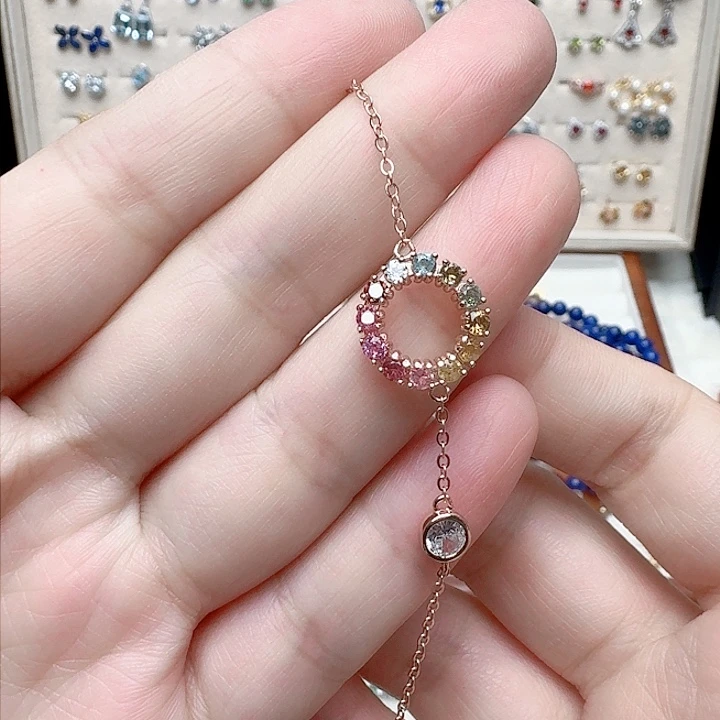 碧玺戒指银S925镶嵌手链