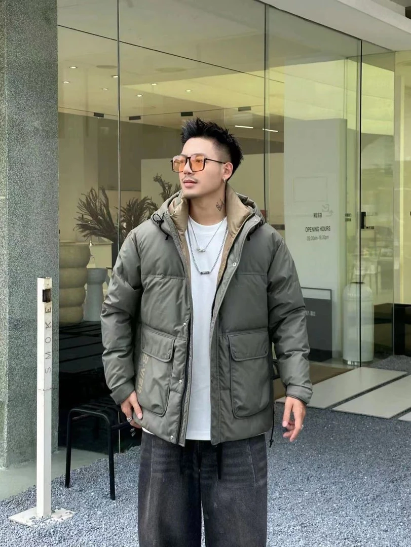 冬季新款时尚百搭连帽加厚防水防风防寒保暖外套#9905