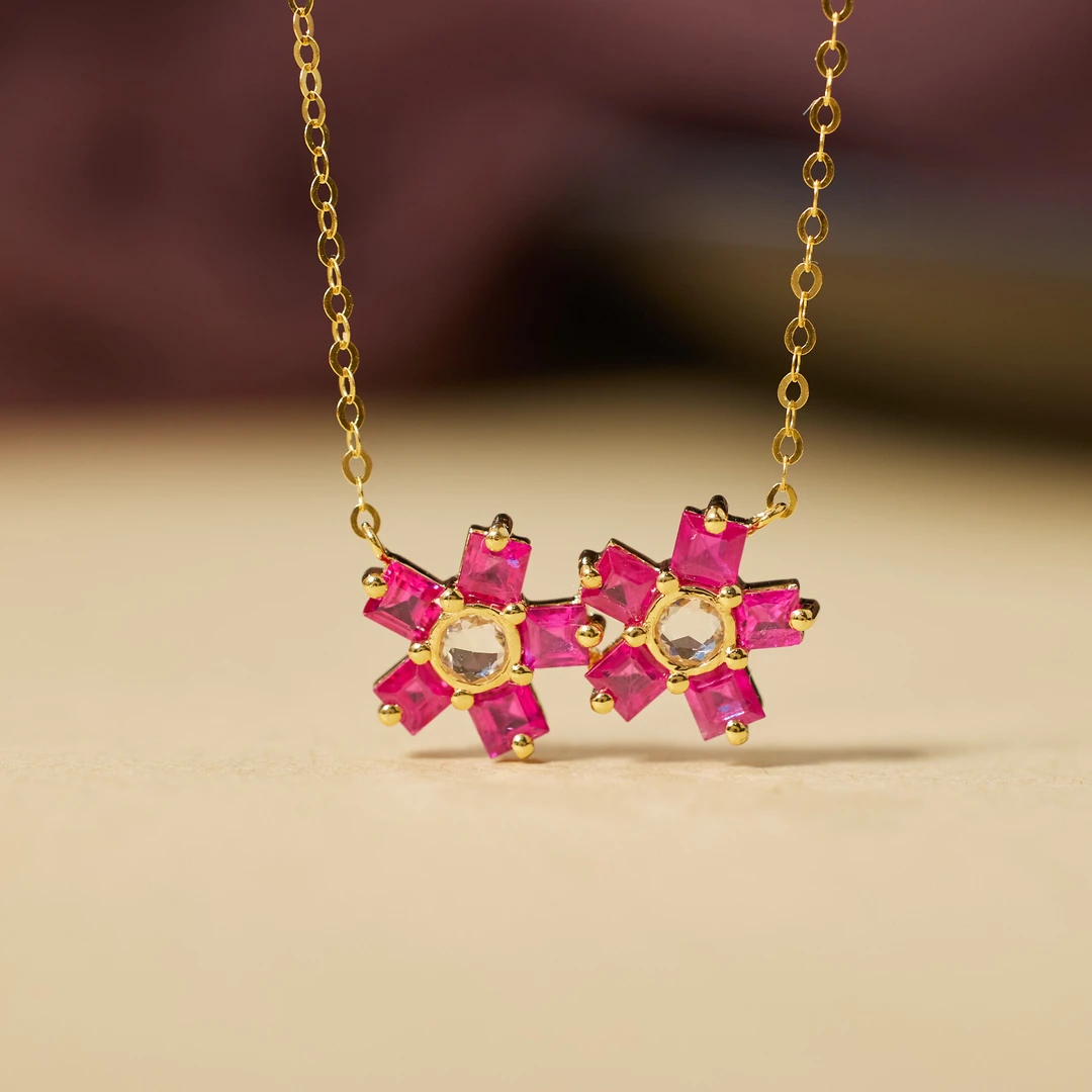 【歪歪】红宝石锁骨链*18K金（多样性发一）XB-U8297