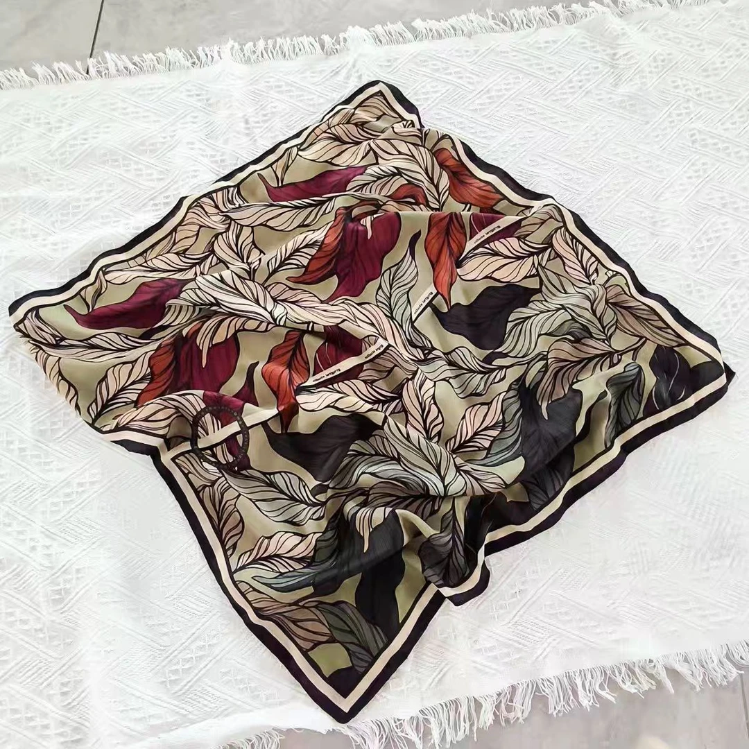 【EX082】宫丽65x65cm丝毛印花传统丝巾春夏季时尚百搭