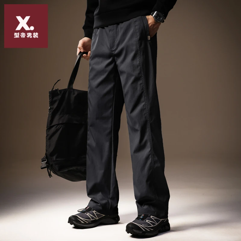 高端美式潮牌户外男士休闲裤2025秋冬新款直筒宽松垂感拖地裤子男