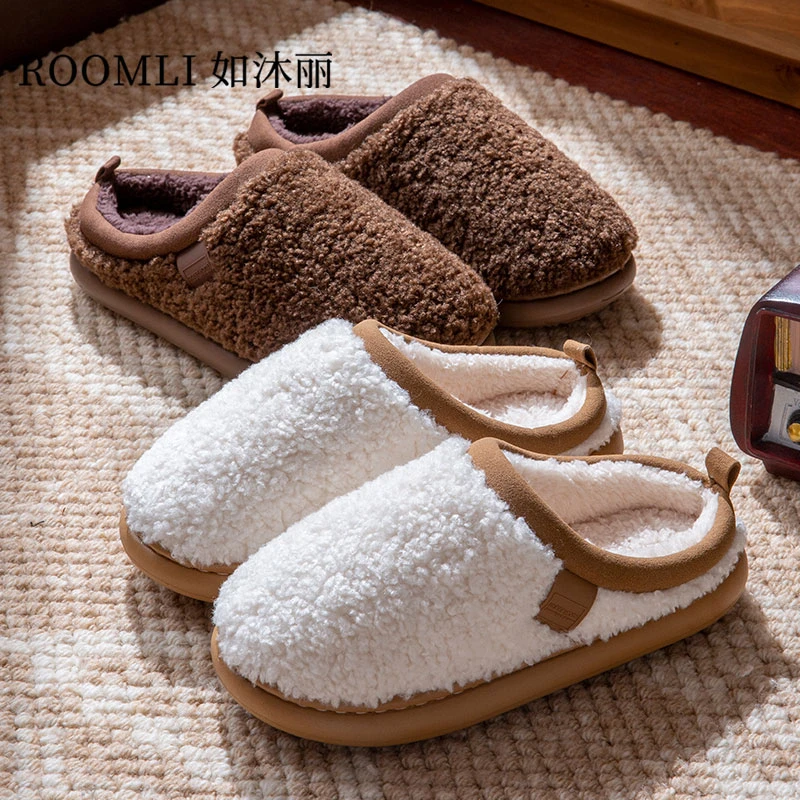 如沐丽棉拖鞋毛绒女士新款冬季居家室内情侣保暖地板加绒棉拖鞋男