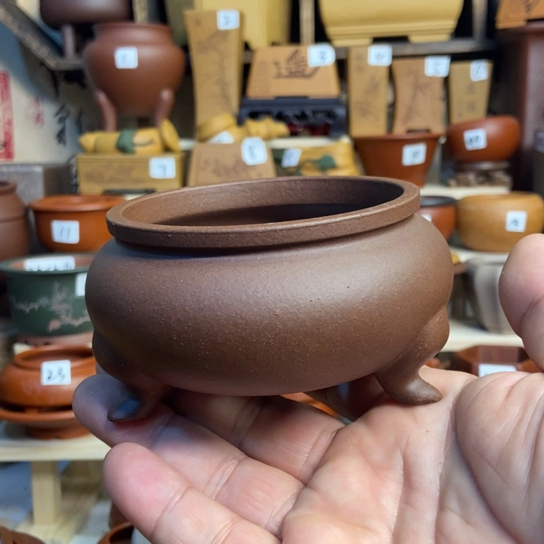 紫砂花盆内口经尺寸8×4.5