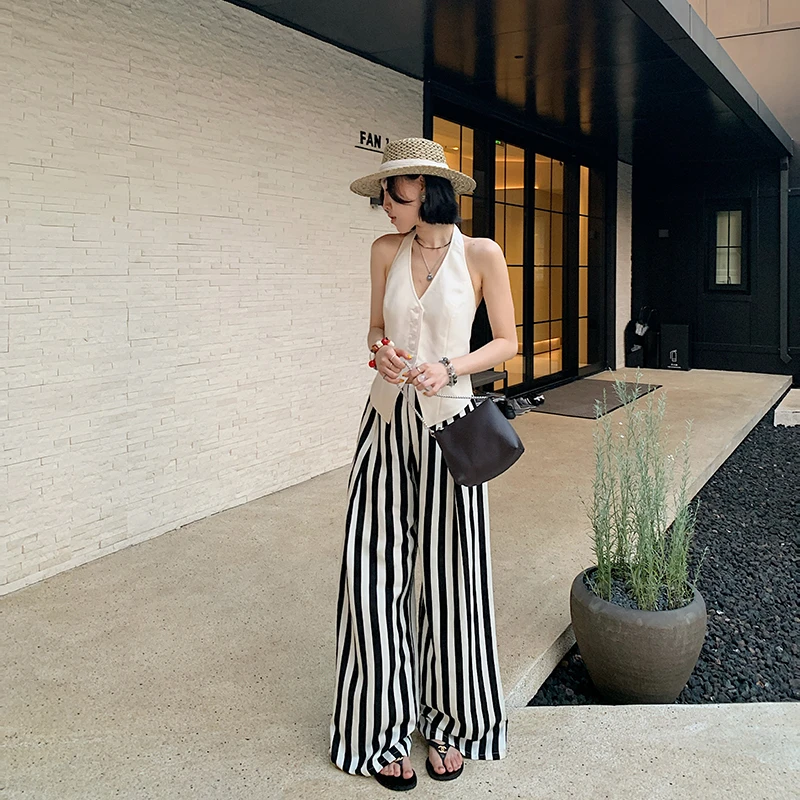 十三粥私服 泊白 天丝亚麻慵懒松弛时尚直筒显瘦舒适长裤SK0381