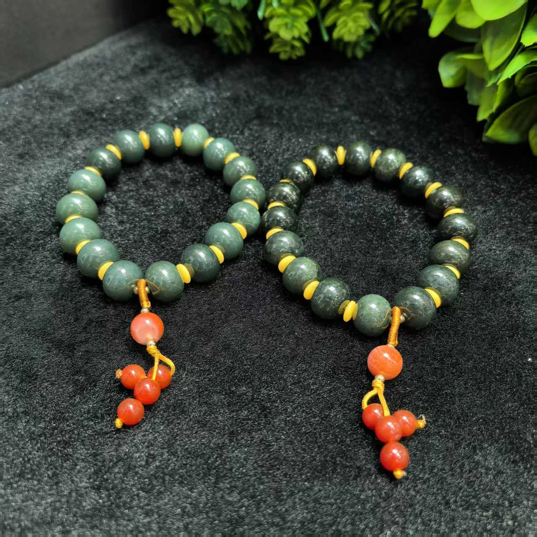 H4678【福嘟嘟珠宝】玄青和田玉手串-送礼佳品-多样性只发一件