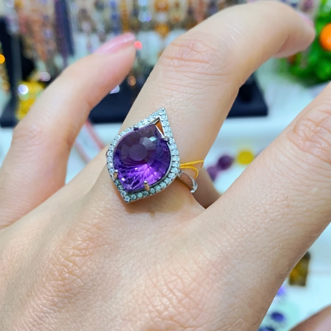 银S925镶嵌戒指紫晶