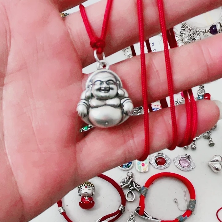 珐琅吊坠足银小佛公