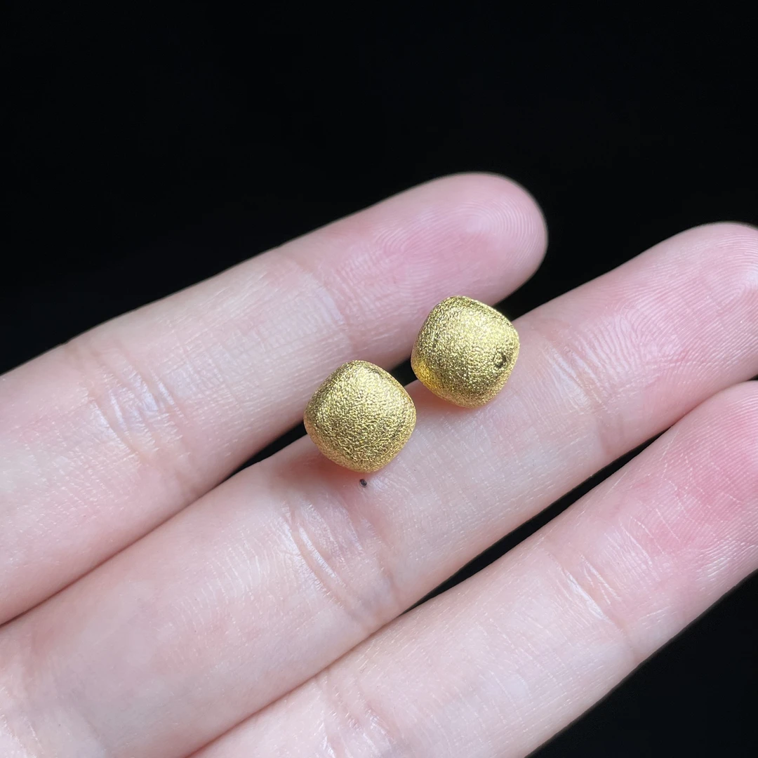 足银耳饰 【玉总珠宝】足银拉丝小方耳钉 多样性发一 CAN3110392