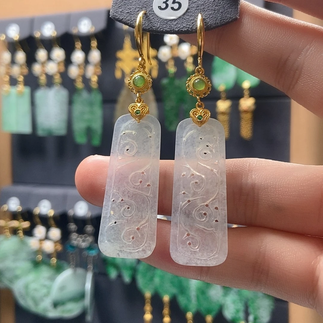 翡翠未镶嵌耳饰翡翠