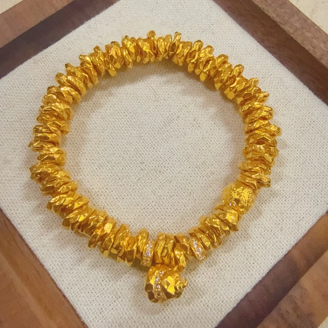 <足金葫芦盘缠手串>卡7mm(配弹力绳)