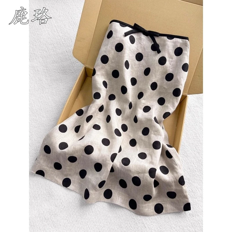 今年流行小个子高腰巨显瘦a字裙超好看波点百搭半身裙女夏季洋气