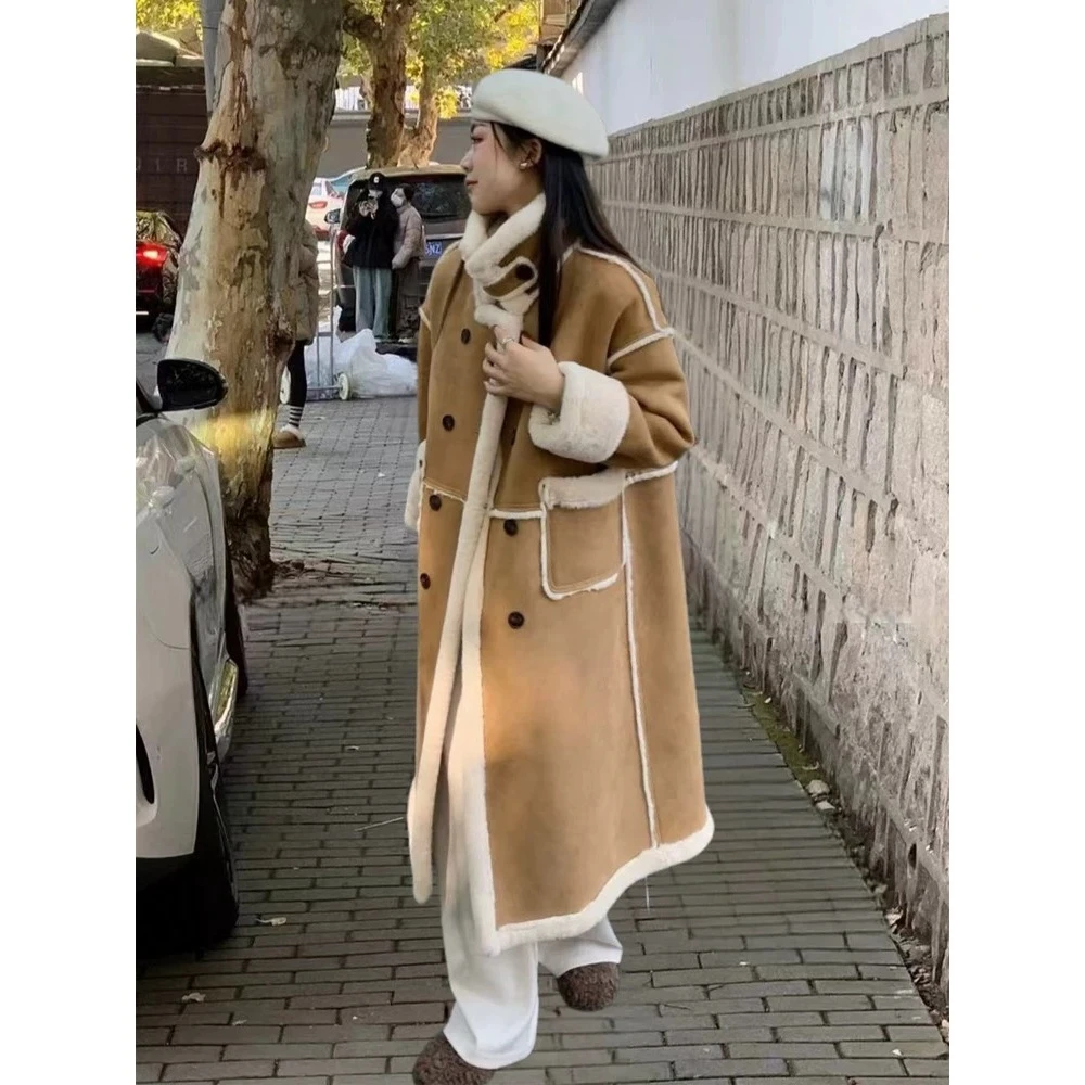 【珊珊】【2号链接】冬季新品时尚加绒长款上衣-82027