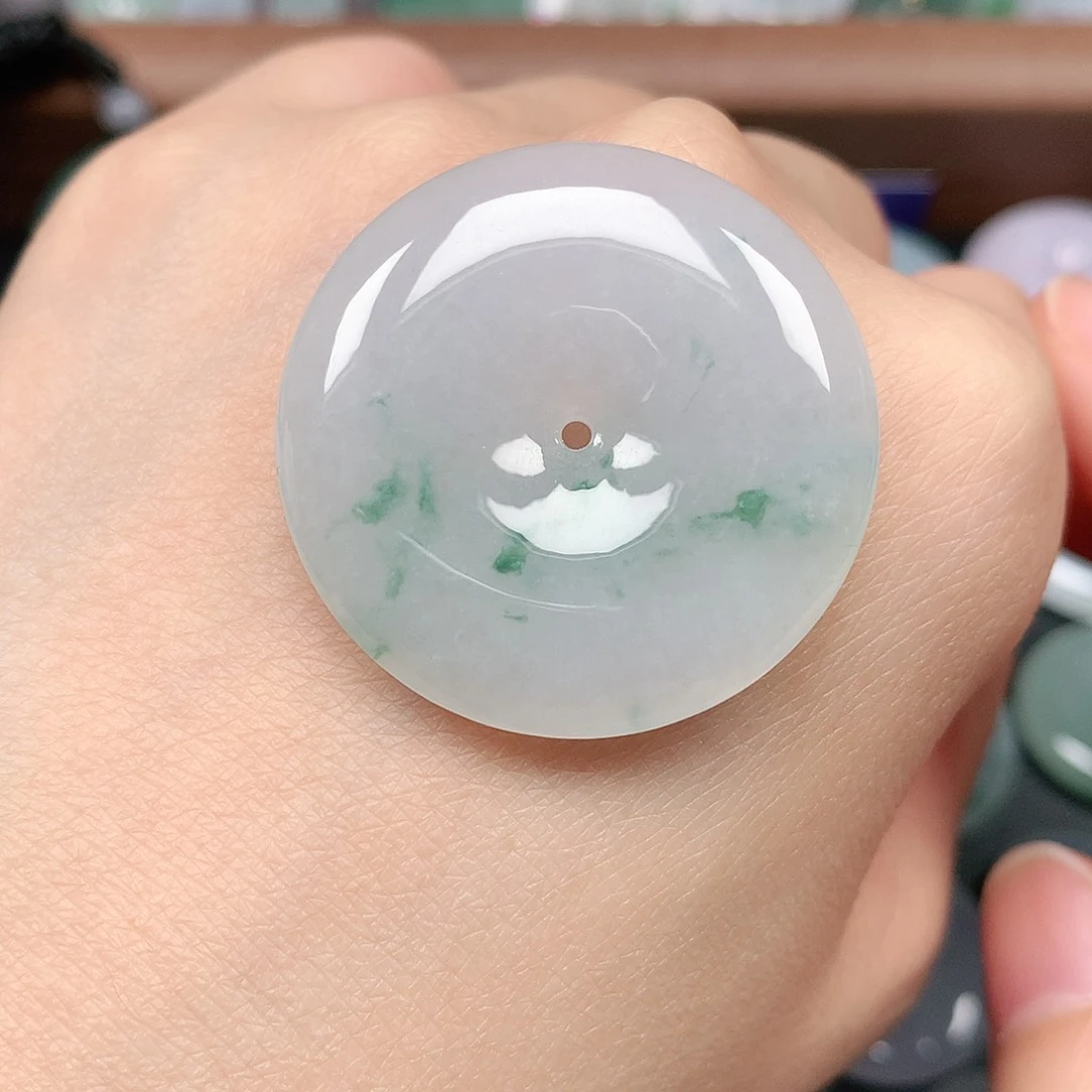 翡翠未镶嵌颈饰火*平安扣A