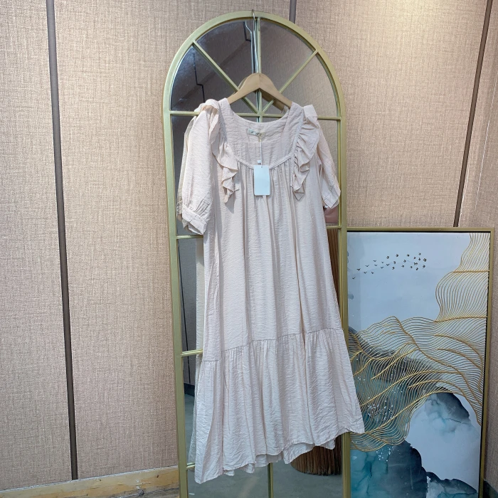 BK244孕妇粉色连衣裙100-140