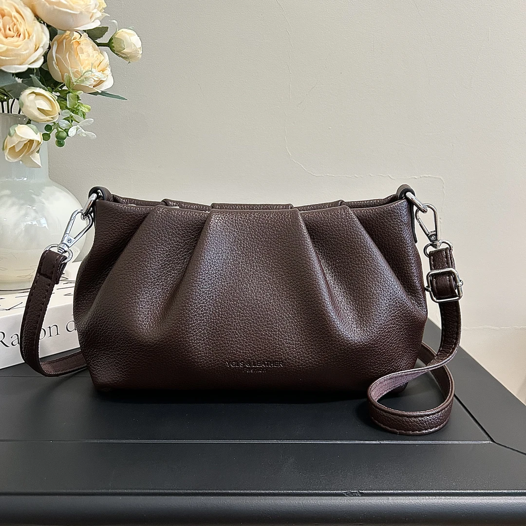 2025 新款A云朵包腋下单肩斜挎包时尚简约复古百搭褶皱包大容量