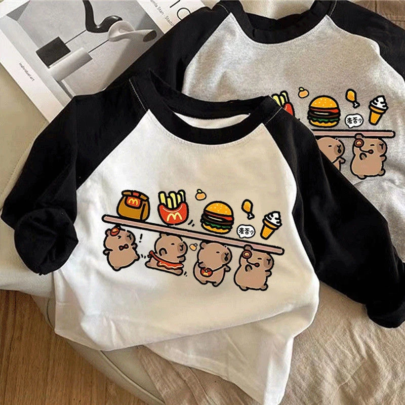 新款儿童男日系纯棉宝宝T恤长袖卡通童装洋气打底小童春秋上衣款t